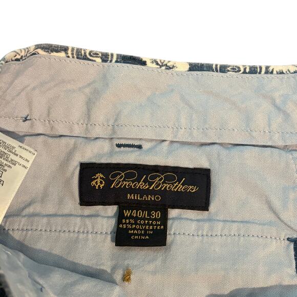 Brooks Brothers x Reyn Spooner Blue Nautical Theme Dress Pants Vacation Coastal - Picture 4 of 5